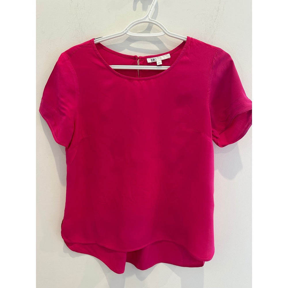 DR2 by Daniel Rainn Magenta Pink Short Sleeve Keyhole Back Blouse PS